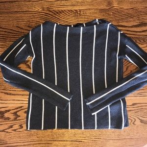 Zara Grey and White striped sweater